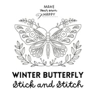 Winter Butterfly Stick & Stitch (Dissolvable Pattern for Embroidery)