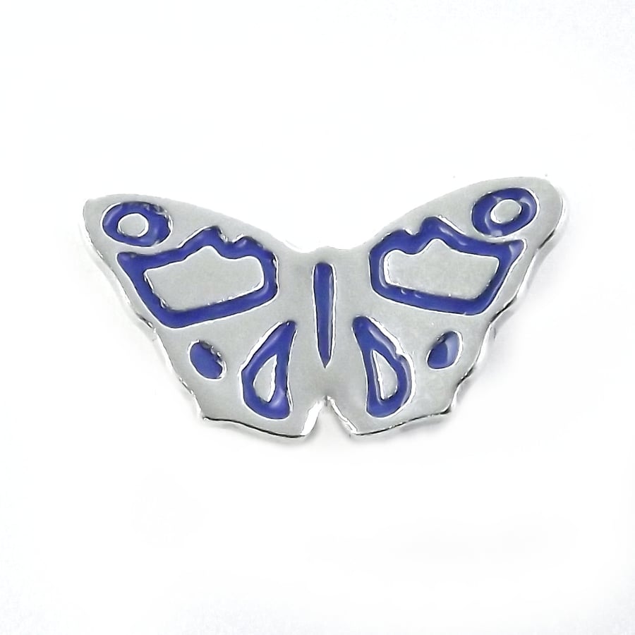Butterfly badge, lapel pin, tie tack (small), handmade silver jewellery