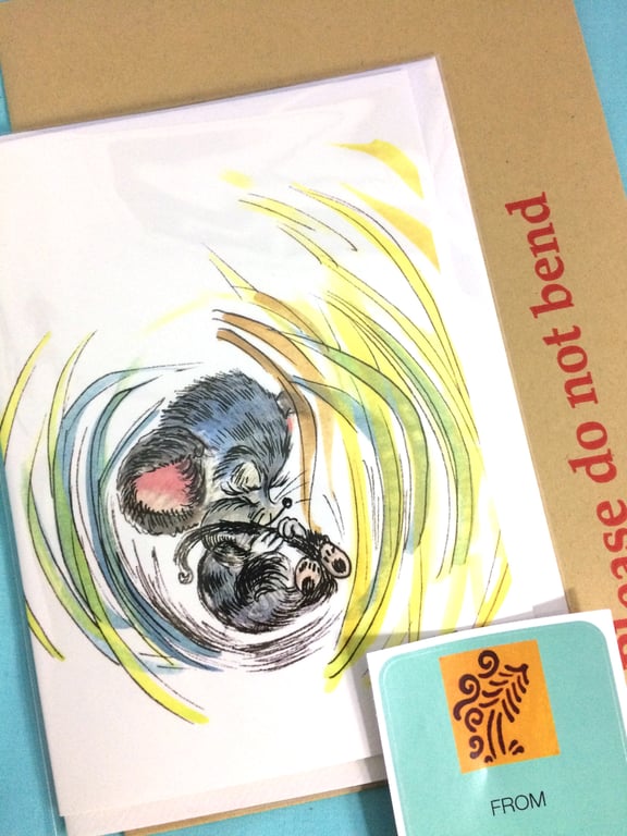 Sleepy Mouse  Cute character card