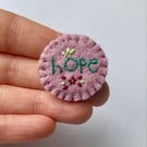 Hope Lavender Wool Felt Awareness Brooch