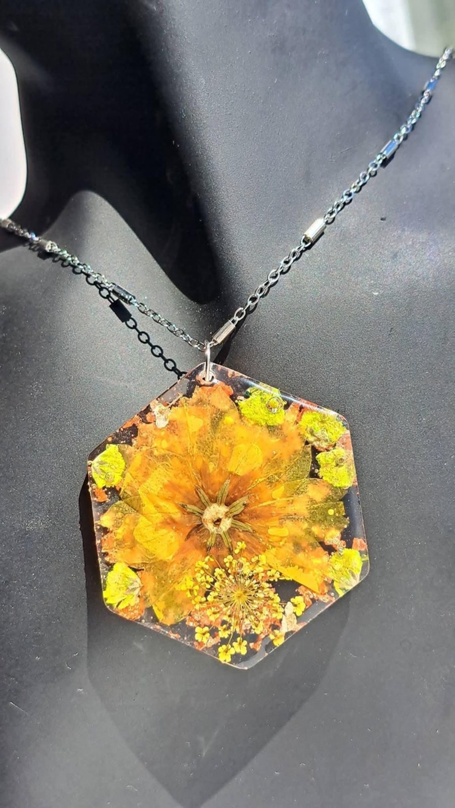 Real Pressed Flower Resin Necklace