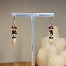 Sophia Garnet & Pearl Earrings 