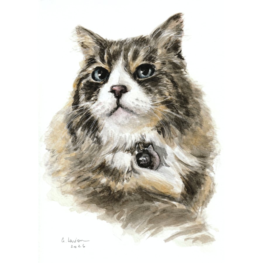 Custom A5 Pet Portrait WATERCOLOUR PAINTING