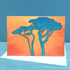Sunset Cornish Trees Small Art Card