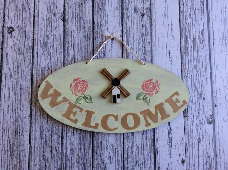 Welcome Hand Painted Sign