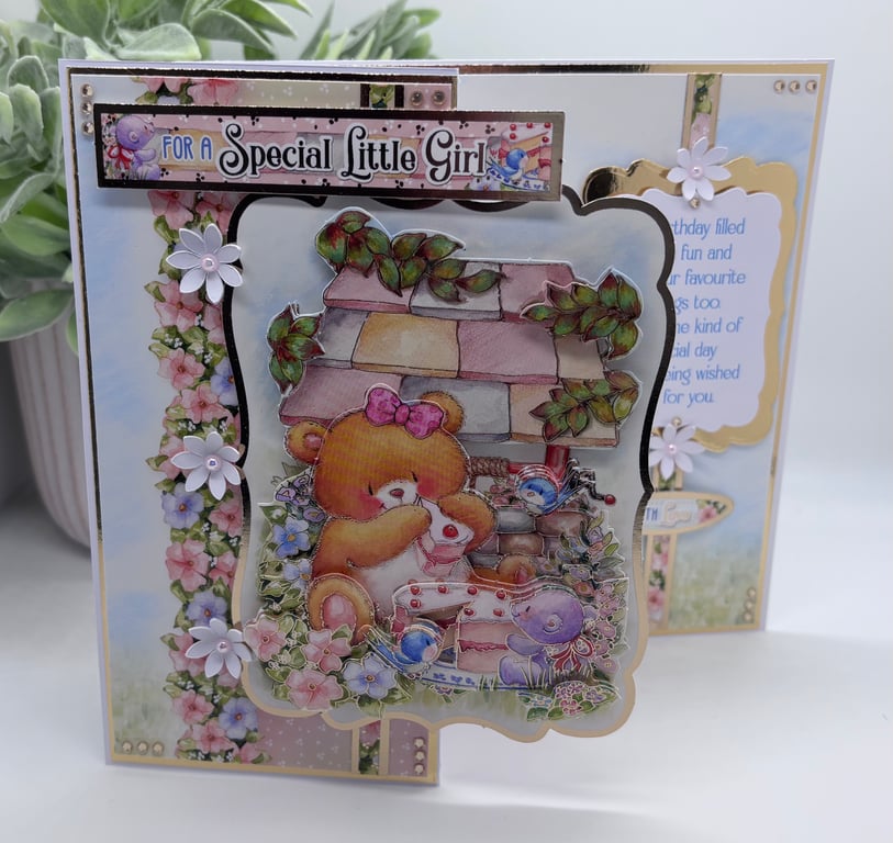 Little Girl's Z-fold Birthday Card