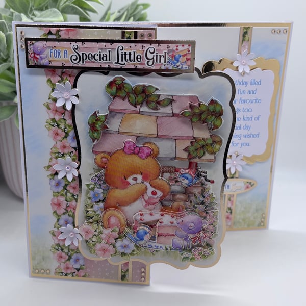 Little Girl's Z-fold Birthday Card