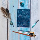 A5 Artists’ Sketchbook, Hemp Cyanotype Print with Umbelliferae and Poppies, 103