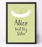 Best Big Sister or Brother, personalised 'Smiler' print, christening new baby - Image 5