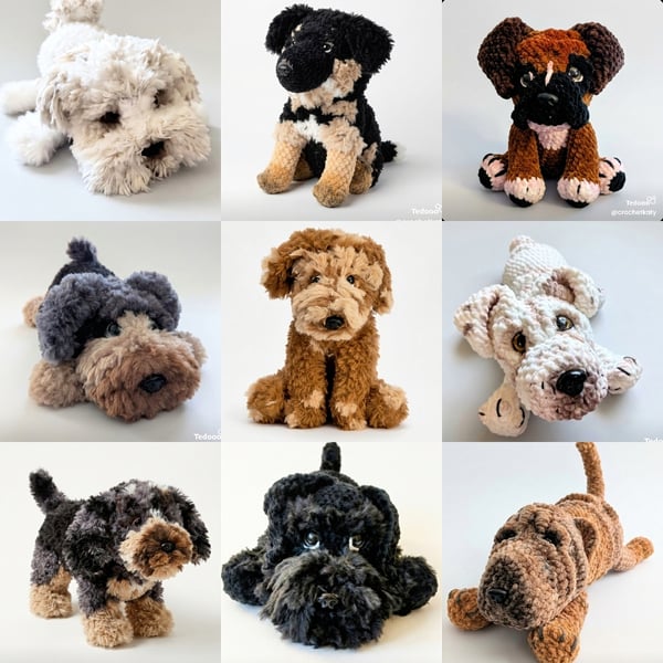 Custom made crochet doggies. Unique gifts!