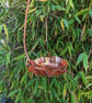 Hanging copper bird bath bird watcher gift