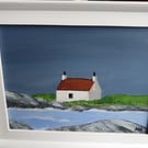 Acrylic colourful painting of a cottage