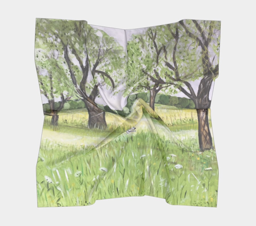 Unique hand designed scarf based on an original oil painting 