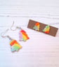 Rainbow Christmas tree earrings, choose your style - Image 2