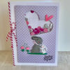 Card. Bunny love spotty greetings card perfect for birthday or other occasion 