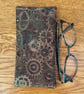 Steampunk Cogs Print Quilted Fabric Glasses Case - Image 2