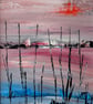 'Black Reeds' Vividly Coloured Original A4 Framed Painting - Image 3
