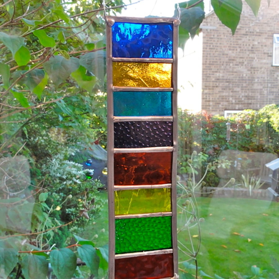 Stained Glass Strip Multi Coloured Folksy