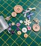 Slow Stitching kit, mix textiles, fabric and trims, Purples - Image 3
