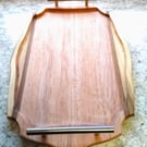mixed wood serving tray  stainless steel handles breakfast dinner lunch snacks