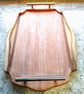 mixed wood serving tray  stainless steel handles breakfast dinner lunch snacks