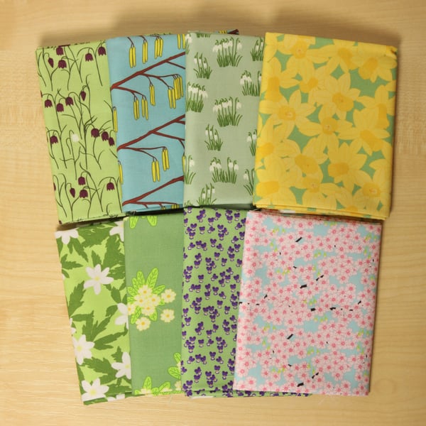 Spring garden flower fat quarter bundle