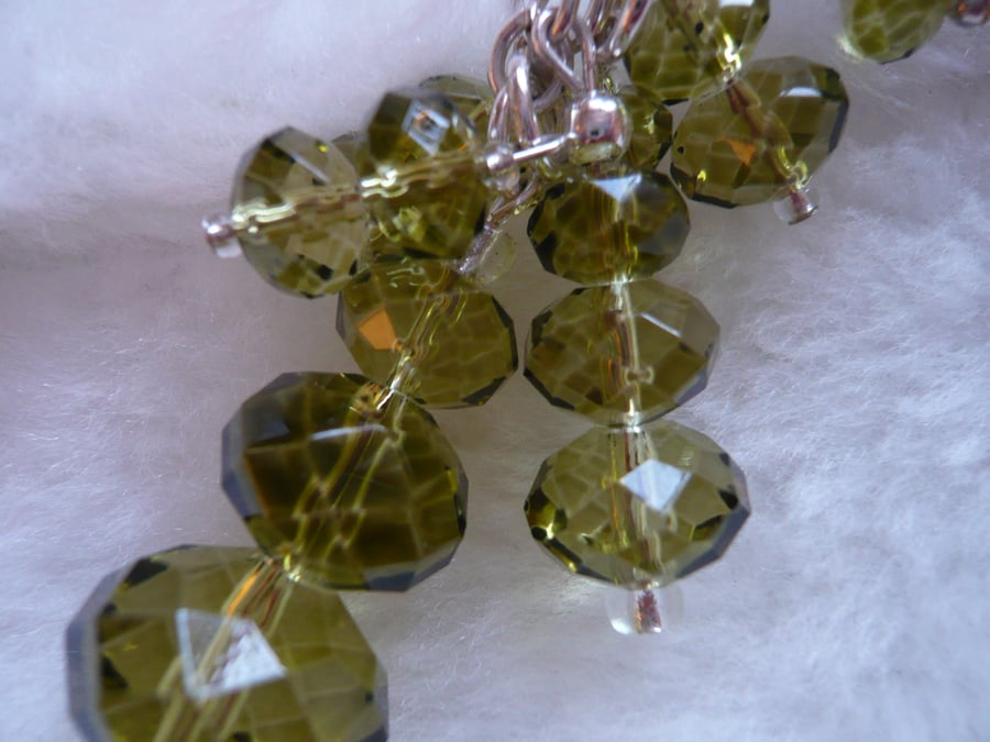 Green Glass Rondelle Bag Charm