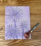 Set of 2 Colourful Daisy Linocut Cards, Gem Embellished Handmade Original Art - Image 4