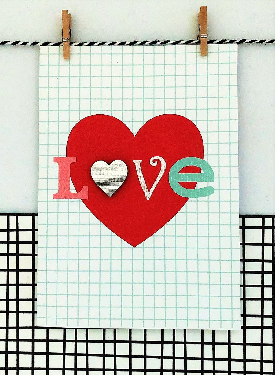 Love Card - Handmade Card - Valentine's Card