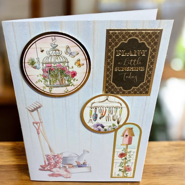 Plant a Little Sunshine Today – Blank Gardening-Themed Card