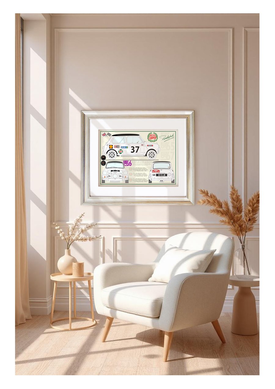Mini Cooper ‘S’ Successes from 1964 to 1967 – A3 Digital Art Print Only