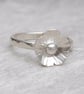 Silver flower stacking ring - Image 3