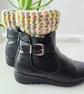 Pastel Rainbow Boot Cuffs, Cosy Crochet Aran Ankle Warmers - Image 5