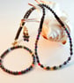 Three Piece Jewellery Set - Necklace, Bracelet And Earrings - Rainbow Colours