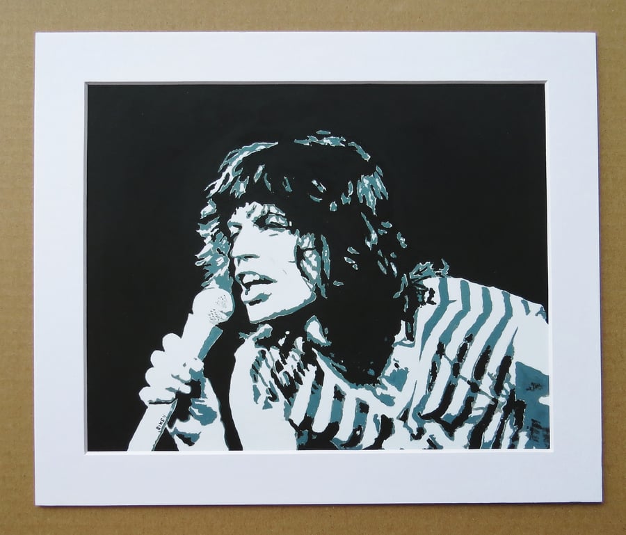 MICK JAGGER - ART PRINT WITH MOUNT