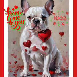 Bulldog Happy Valentine's Day Card 