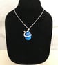 Vibrant Blue Teardrop Wave Pendant - Image 1