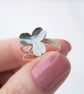 Handmade sterling silver clover ring, silver botanical ring, nature lover gift - Image 8
