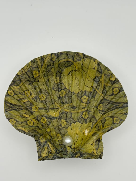 Shell Trinket Dish - Khaki Flower