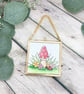 Original Framed Mini Watercolour Artwork - Toadstool & Flowers