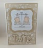 Handmade gender neutral twin babies card - Image 1
