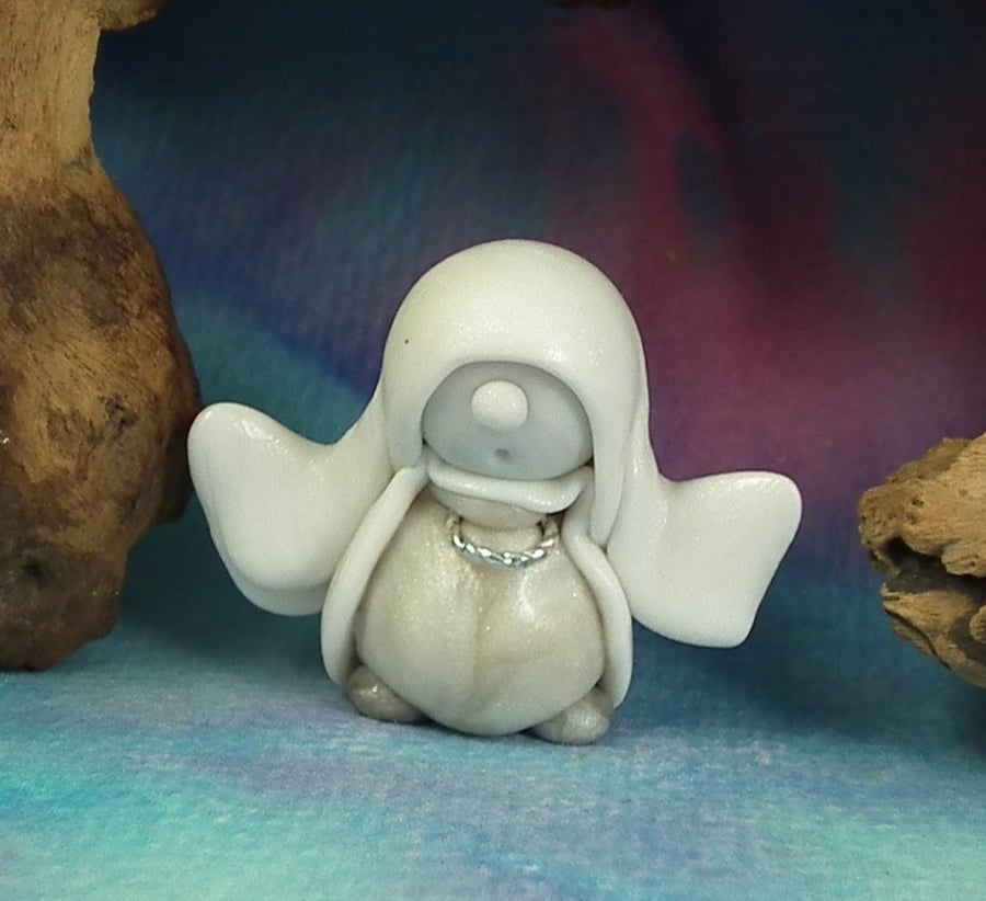 Tiny Ghost Gnome 'Whooo' OOAK Sculpt by Ann Galvin