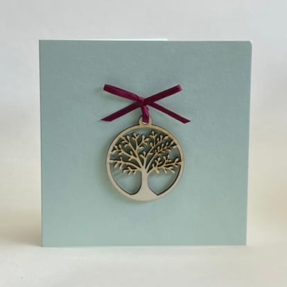 Tree of life card with detachable decoration