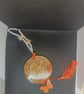 Handmade Orange & Gold Resin Hanging Ornament butterfly& Pear Tassel Decor - Image 3