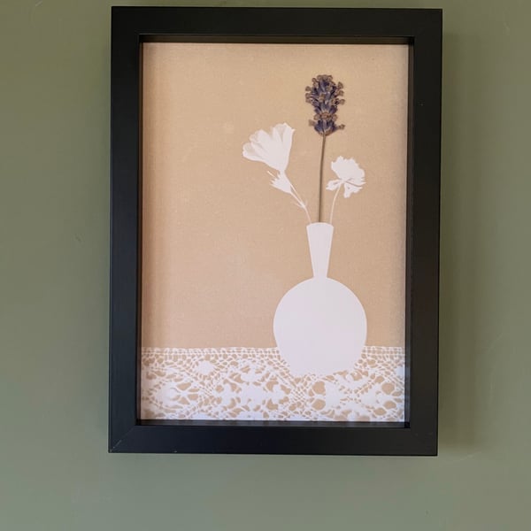 Still Life Neutral with Pressed Flower 1