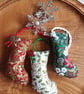 SOLD - Scrapbox Stockings - Mini Stocking Tree Decorations Christmas Decorations - Image 5