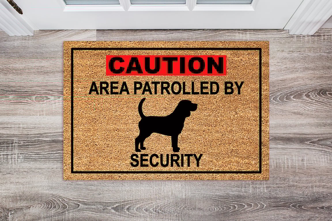 Beagle Security Door Mat - Beagle Welcome Mat - 3 Sizes