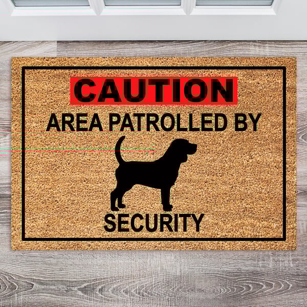 Beagle Security Door Mat - Beagle Welcome Mat - 3 Sizes