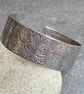 Sterling silver cuff bangle, Spiral pattern, Gift for beach lover - Image 3