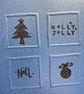  Pack of 4 Christmas Cards on shiny card with festive printed decor, artisan - Image 6